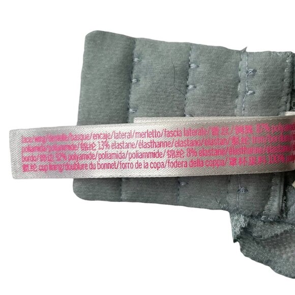 Pink Victorias Secret Push Up Bra Small Pale Blue New Lace - Picture 9 of 12